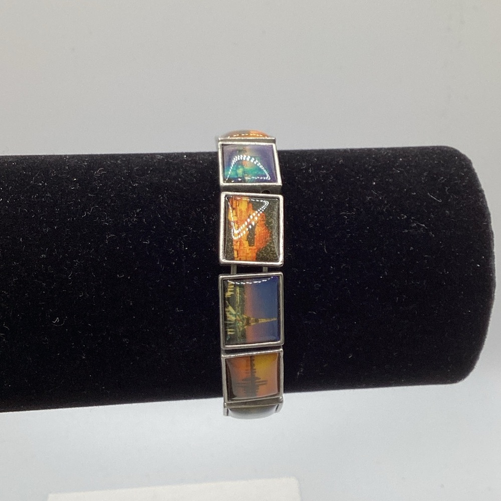 Multi-Color Scenic Tile Stretch Bracelet